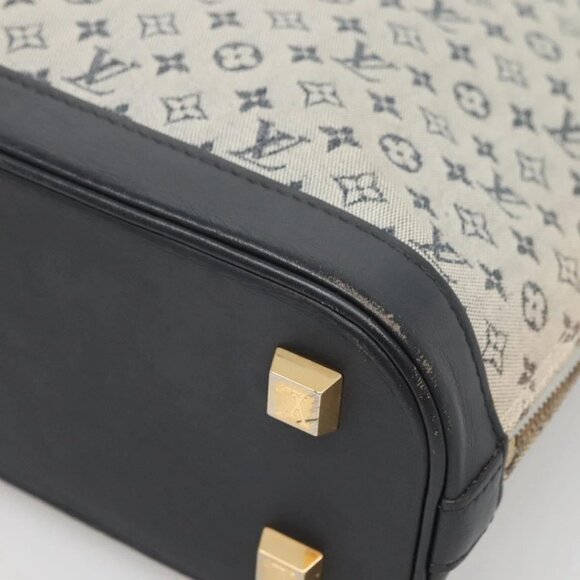 LOUIS VUITTON Monogram Mini Alma Haut Hand Bag Blue M92202 LV Auth 140886 - Picture 5 of 16
